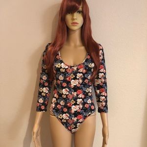 Floral Scoop Neck Bodysuit